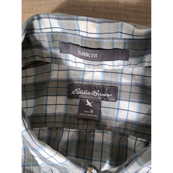 Eddie Bauer Size M Classic Fit Long Sleeve Button Down Shirt Plaid 100% Cotton - Picture 6 of 8
